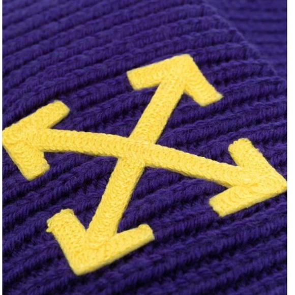 Off-White Embroidered Arrow Wool Rib Beanie - Picture 2 of 4